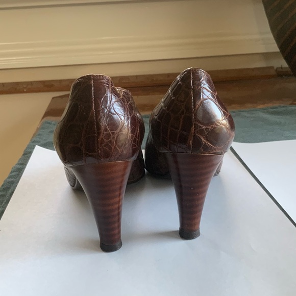 ‼️OFFERS Vintage Genuine Alligator Skin Heels Petra Italy 4.5 HTF Burgundy - Picture 14 of 16